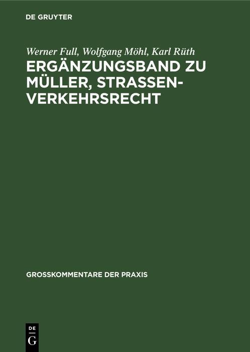 Produktbild: Erg&auml;nzungsband zu M&uuml;ller, Stra&szlig;enverkehrsrecht