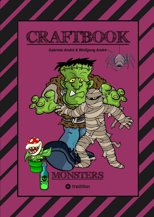 Produktbild: CRAFTBOOK - 100 MONSTER - LUSTIGE SPANNENDE GRUSELIGE VORLAGEN - MALEN - BASTELN - MONSTER - PARTY - SPIEL - R&Auml;TSEL