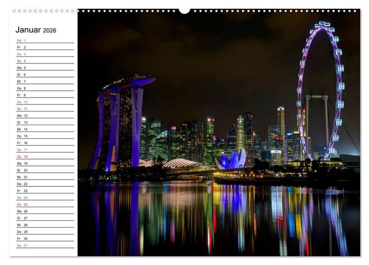 Produktbild: Singapur Stadt der Skylines (Wandkalender 2026 DIN A2 quer), CALVENDO Monatskalender