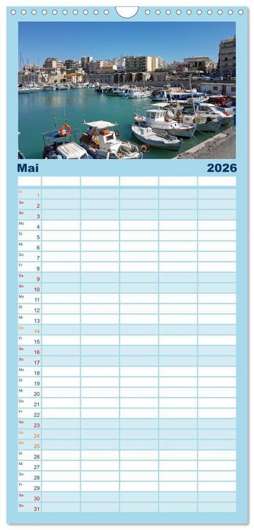 Produktbild: Familienplaner 2026 - Kretas bezaubernder Norden mit 5 Spalten (Wandkalender, 21 x 45 cm) CALVENDO