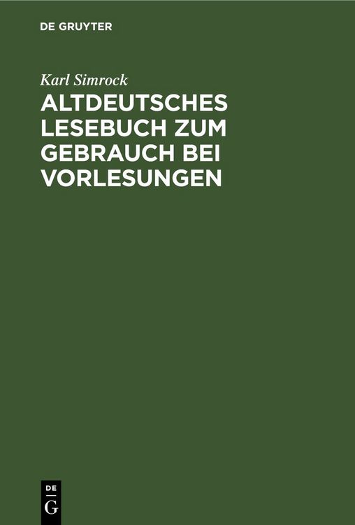 Produktbild: Altdeutsches Lesebuch zum Gebrauch bei Vorlesungen