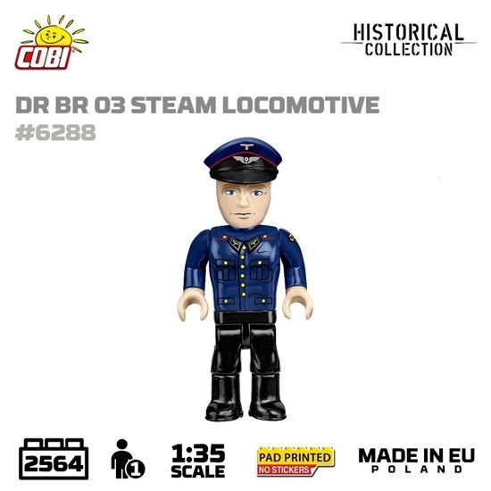 Produktbild: COBI Trains 6288 - DR BR 03 Steam Lokomotive, 1:35 Bausatz, 2564 Klemmbausteine, 1 Figur