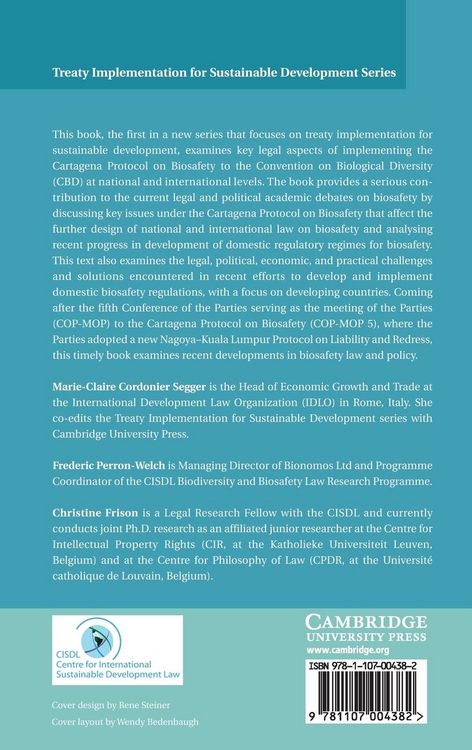 Produktbild: Legal Aspects of Implementing the Cartagena Protocol on Biosafety