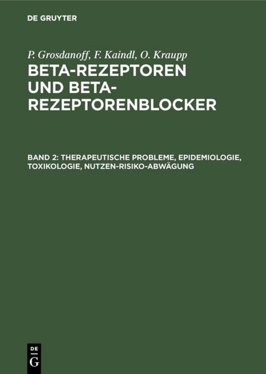 Produktbild: Therapeutische Probleme, Epidemiologie, Toxikologie, Nutzen-Risiko-Abw&auml;gung