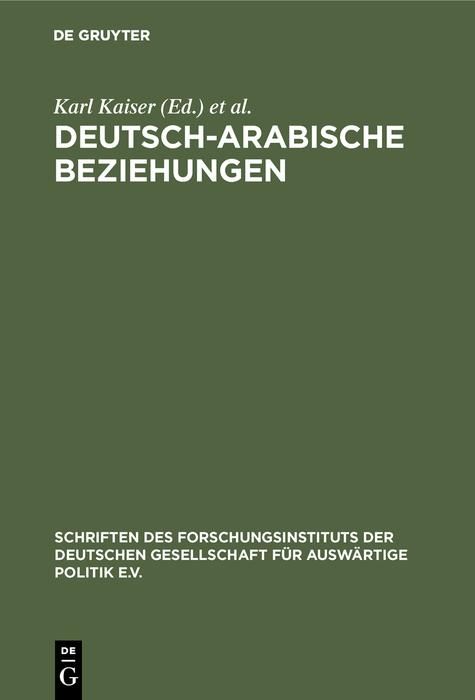 Produktbild: Deutsch-arabische Beziehungen