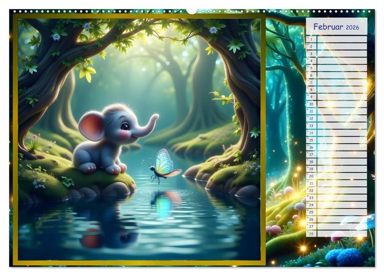 Produktbild: Der magische Freundschaftswald (Wandkalender 2026 DIN A2 quer), CALVENDO Monatskalender