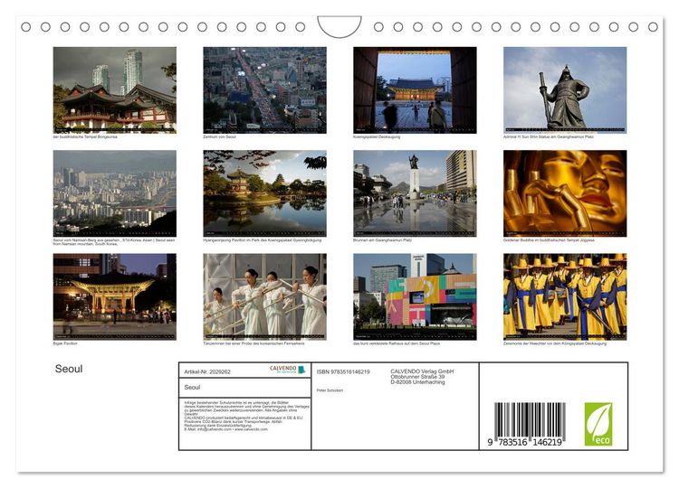 Produktbild: Seoul (Wandkalender 2026 DIN A4 quer), CALVENDO Monatskalender