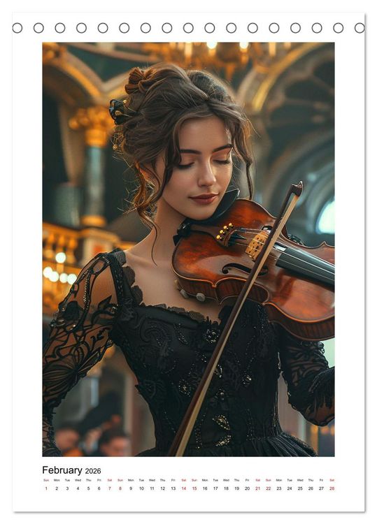 Produktbild: Violin Enjoyment (Desk Calendar 2026 DIN A5 portrait), CALVENDO 12 Month DeskCalendar