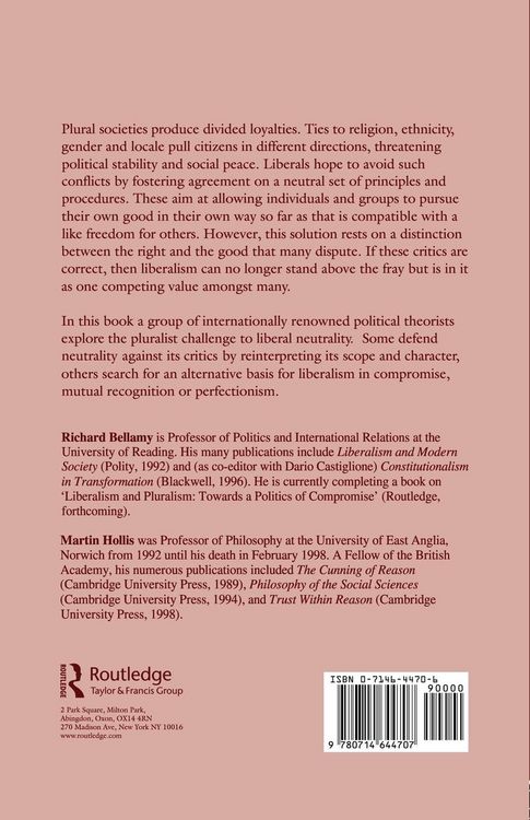 Produktbild: Pluralism and Liberal Neutrality