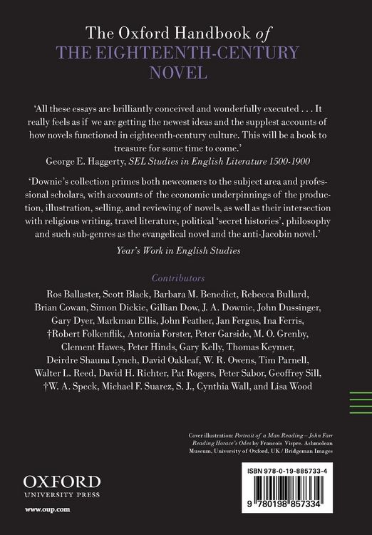 Produktbild: The Oxford Handbook of the Eighteenth-Century Novel