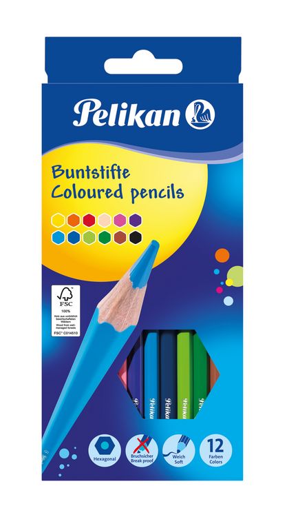 Produktbild: Pelikan Buntstifte sechseckig, 12er Set