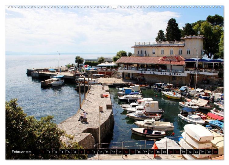 Produktbild: Kroatische Adria - Von Opatija bis Krk (hochwertiger Premium Wandkalender 2026 DIN A2 quer), Kunstdruck in Hochglanz