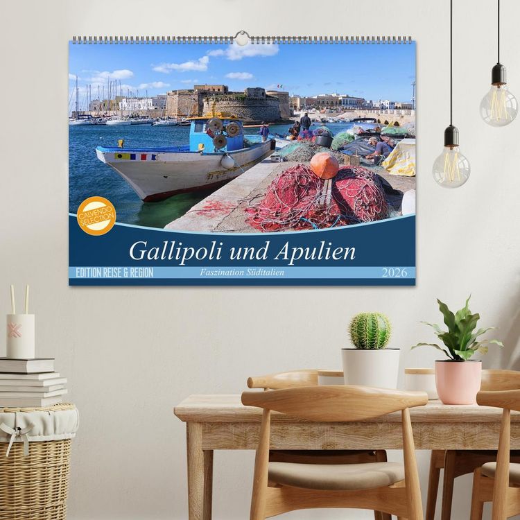 Produktbild: Gallipoli und Apulien - Faszination S&uuml;ditalien (Wandkalender 2026 DIN A2 quer), CALVENDO Monatskalender