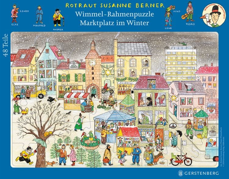 Produktbild: Wimmel-Rahmenpuzzle Winter Motiv Marktplatz