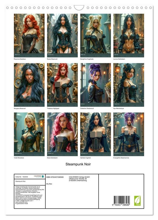 Produktbild: Steampunk Noir (Wandkalender 2026 DIN A3 hoch), CALVENDO Monatskalender