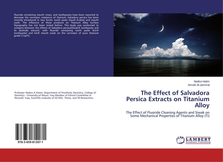 Produktbild: The Effect of Salvadora Persica Extracts on Titanium Alloy