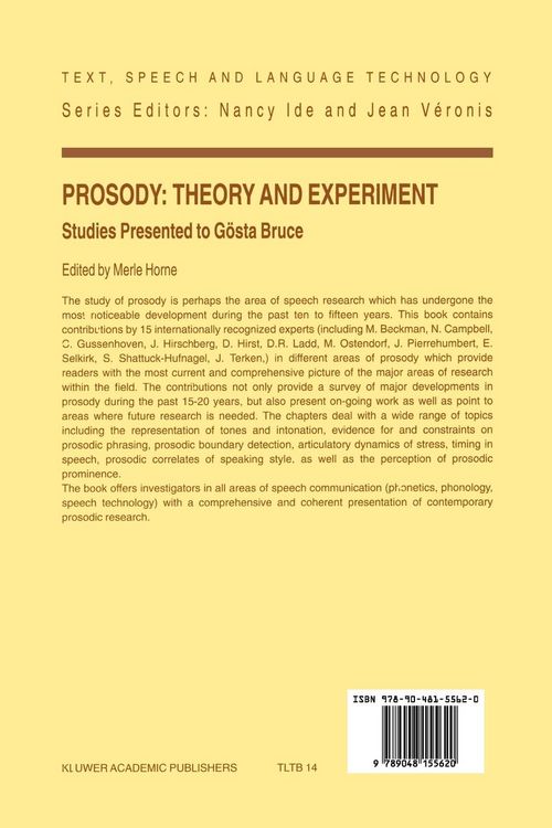 Produktbild: Prosody: Theory and Experiment