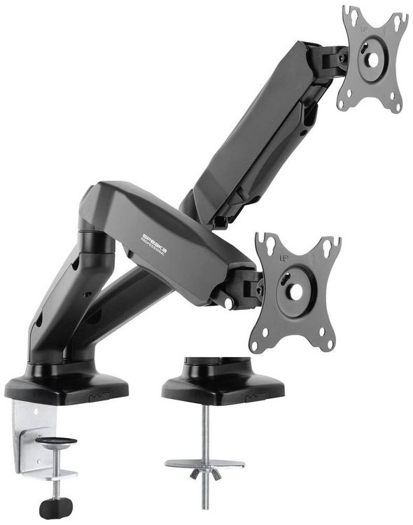 Produktbild: SpeaKa Professional Monitorhalterung SP-MM-910 2 Display(s) 43,2 cm (17") - 81,3 cm (32") Schwarz Schwenkbar, Neigbar, H&ouml;henverstellbar, Rotierbar