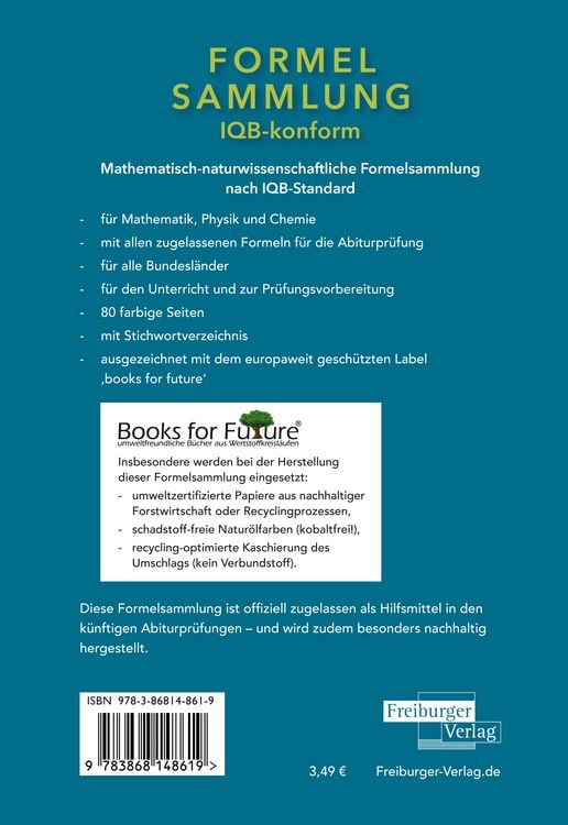 Produktbild: Mathematisch-naturwissenschaftliche Formelsammlung - IQB konform