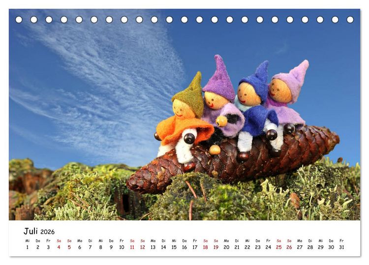 Produktbild: Die Abenteuer der vier kleinen Wichtel (Tischkalender 2026 DIN A5 quer), CALVENDO Monatskalender