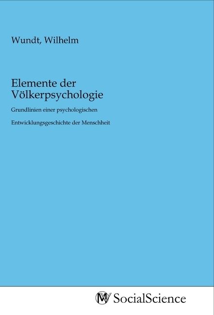 Produktbild: Elemente der V&ouml;lkerpsychologie