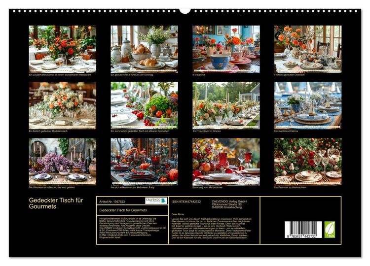 Produktbild: Gedeckter Tisch f&uuml;r Gourmets (hochwertiger Premium Wandkalender 2026 DIN A2 quer), Kunstdruck in Hochglanz