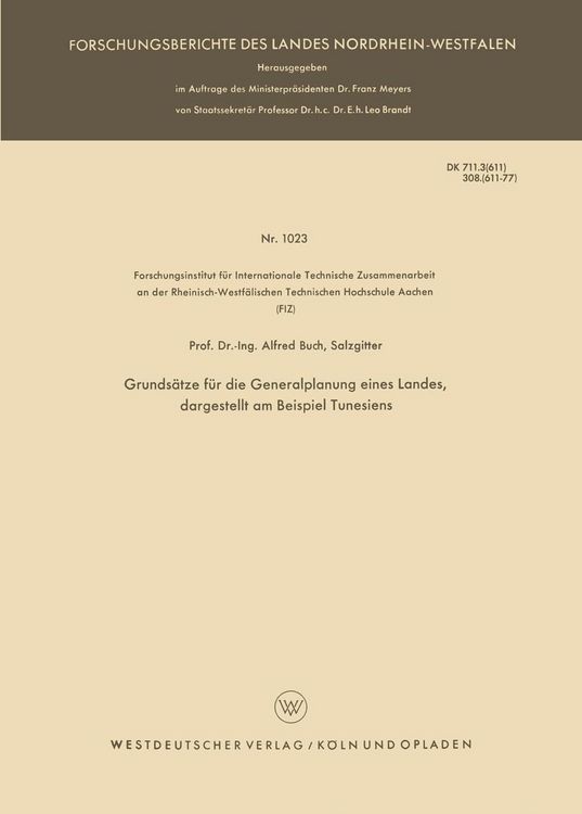 Produktbild: Grunds&auml;tze f&uuml;r die Generalplanung eines Landes, dargestellt am Beispiel Tunesiens