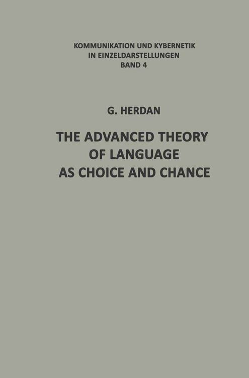 Produktbild: The Advanced Theory of Language as Choice and Chance