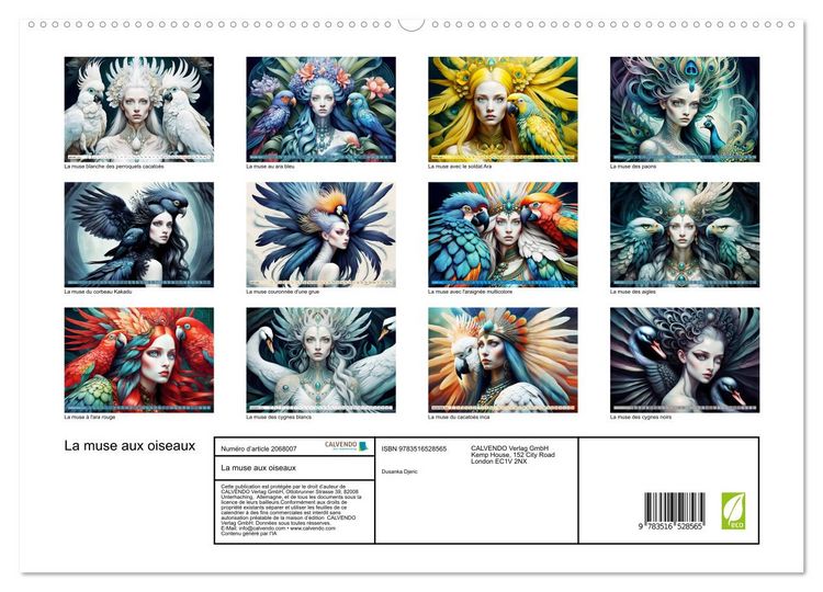 Produktbild: La muse aux oiseaux (Calendrier mural 2026 DIN A2 vertical) calendrier de bureau