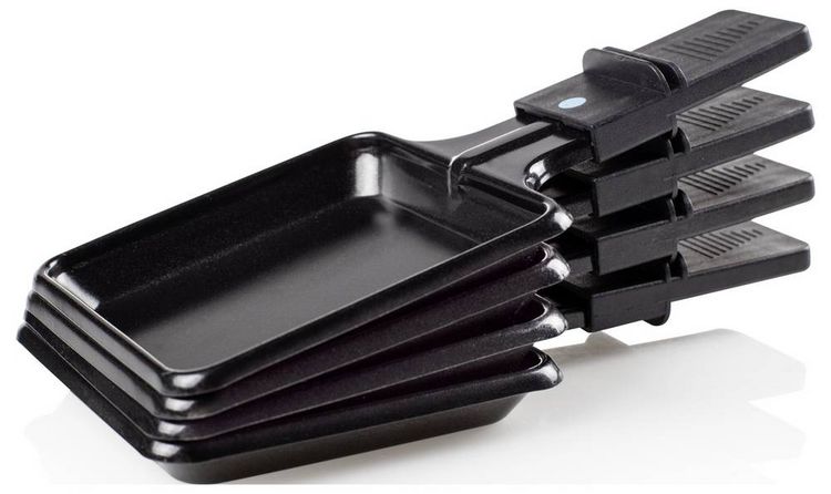 Produktbild: Princess 01.162810.01.001 Raclette 4Pf&auml;nnchen, Antihaftbeschichtung, mit Grillstein Schwarz