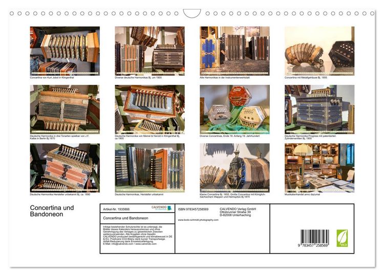 Produktbild: Concertina und Bandoneon (Wandkalender 2026 DIN A3 quer), CALVENDO Monatskalender
