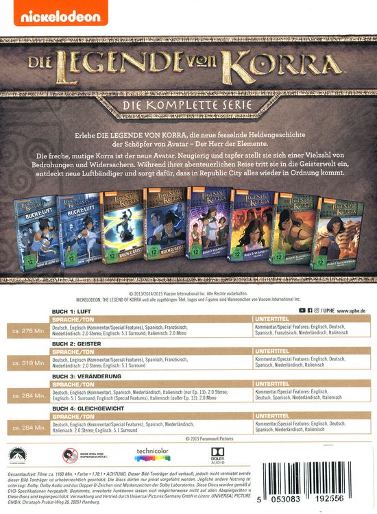 Produktbild: Die Legende von Korra - Komplettbox [8 DVDs]