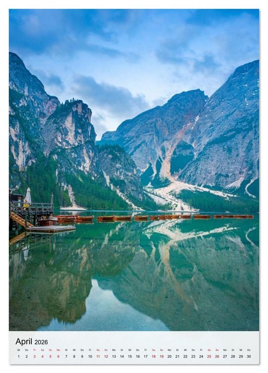 Produktbild: Pragser Wildsee - Der vielleicht sch&ouml;nste Bergsee der Dolomiten und S&uuml;dtirols (Wandkalender 2026 DIN A3 hoch), CALVENDO Monatskalender