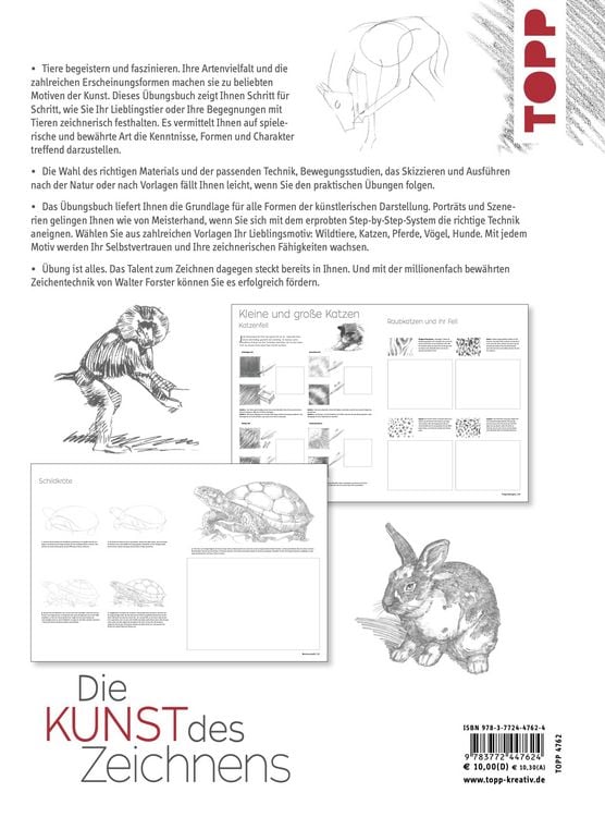 Produktbild: Die Kunst des Zeichnens - Tiere &Uuml;bungsbuch