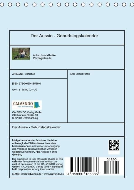 Produktbild: Der Aussie - Geburtstagskalender (Tischkalender immerw&auml;hrend DIN A5 hoch)