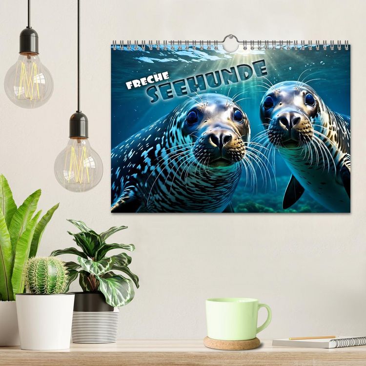 Produktbild: Freche Seehunde (Wandkalender 2026 DIN A4 quer), CALVENDO Monatskalender