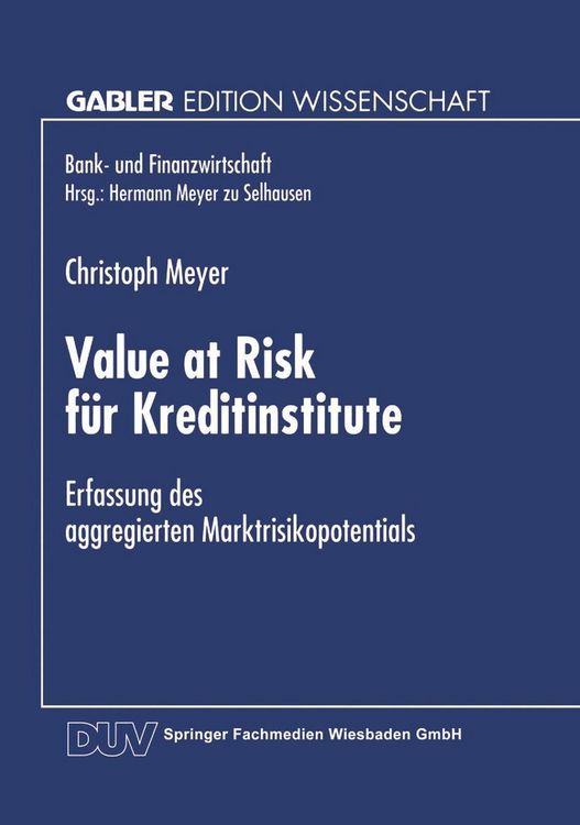 Produktbild: Value at Risk f&uuml;r Kreditinstitute