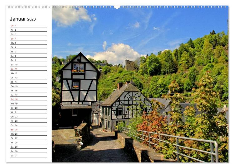 Produktbild: Eine Perle in der Eifel - Monschau (Wandkalender 2026 DIN A2 quer), CALVENDO Monatskalender