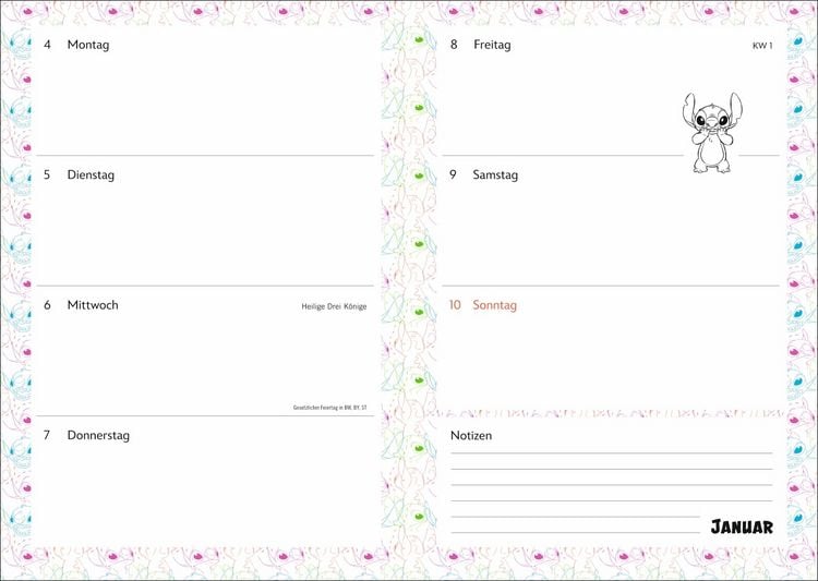 Produktbild: Stitch 17-Monats-Kalenderbuch A5 2027 - 17 Monate. Von August 2026 bis Dezember 2027