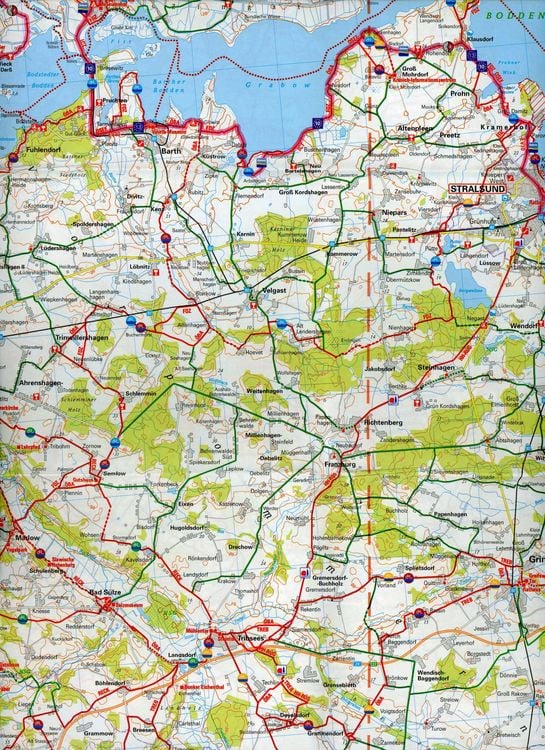 Produktbild: BVA ADFC Radtourenkarte Ostseek&uuml;ste Mecklenburg 1:150.000