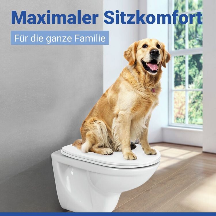 Produktbild: WC Sitz Mod. Galati Wei&szlig; matt, Toilettendeckel in D-Form mit Absenkautomatik