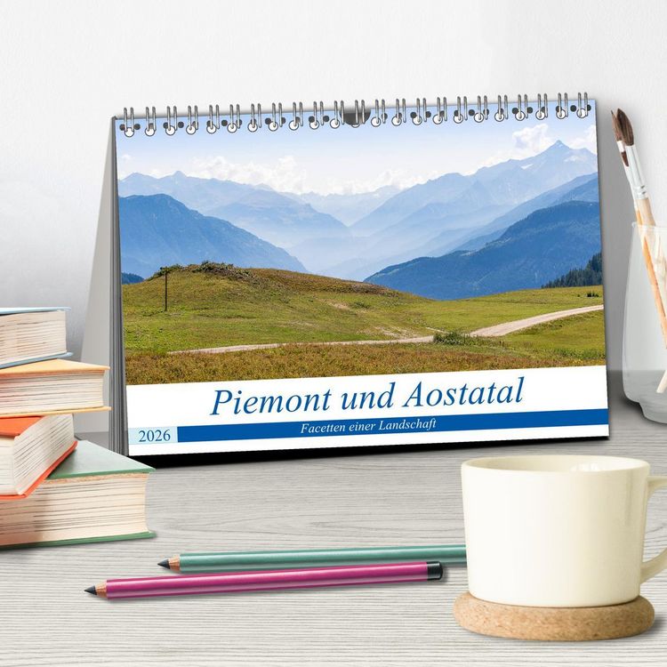 Produktbild: Piemont und Aostatal (Tischkalender 2026 DIN A5 quer), CALVENDO Monatskalender