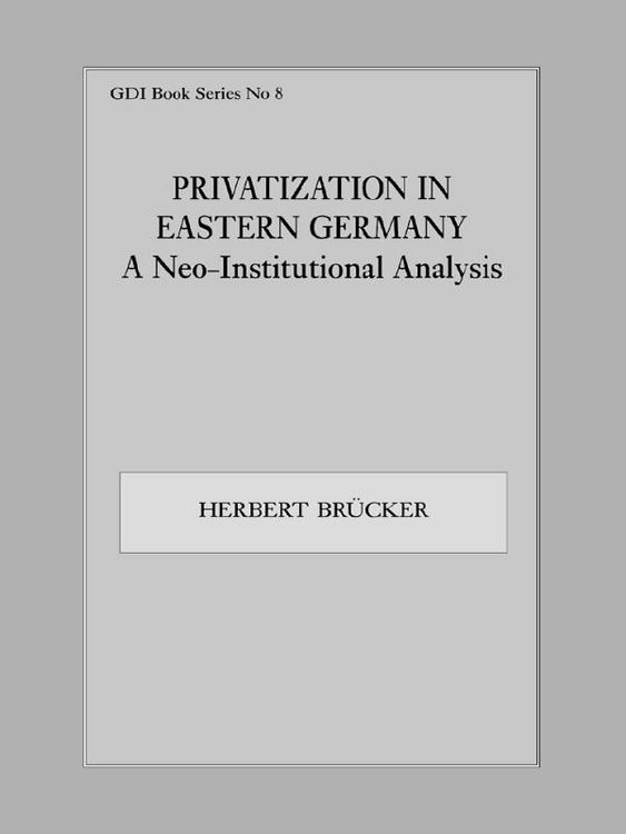 Produktbild: Privatization in Eastern Germany