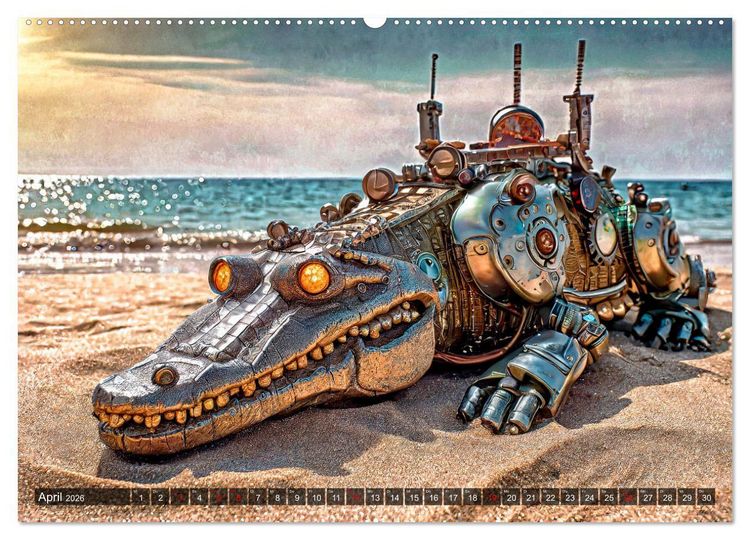 Produktbild: Die Roboter-Tierwelt (Wandkalender 2026 DIN A2 quer), CALVENDO Monatskalender