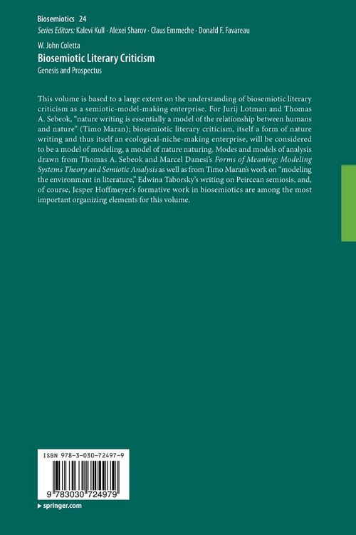 Produktbild: Biosemiotic Literary Criticism