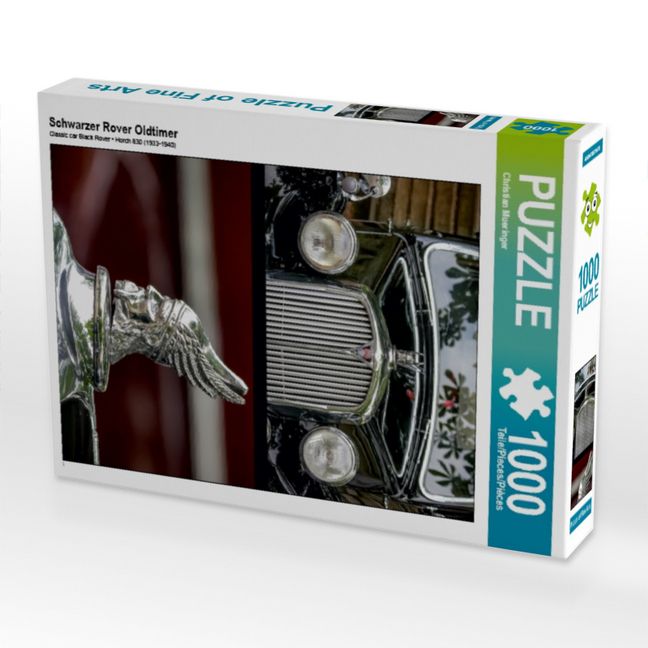Produktbild: CALVENDO Puzzle Schwarzer Rover Oldtimer | 1000 Teile Lege-Gr&ouml;&szlig;e 64x48cm Foto-Puzzle f&uuml;r gl&uuml;ckliche Stunden