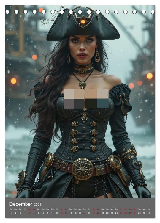 Produktbild: Pirate princesses (Desk Calendar 2026 DIN A5 portrait), CALVENDO 12 Month DeskCalendar