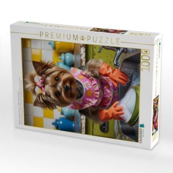 Produktbild: CALVENDO Puzzle Yorkshire Terrier beim Abwasch - niedlich, witzig und originell | 1000 Teile Lege-Gr&ouml;&szlig;e 64x48cm Foto-Puzzle f&uuml;r gl&uuml;ckliche Stunden