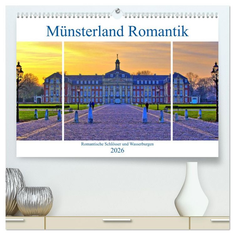 Produktbild: M&uuml;nsterland Romantik - Romantische Schl&ouml;sser und Wasserburgen (hochwertiger Premium Wandkalender 2026 DIN A2 quer), Kunstdruck in Hochglanz
