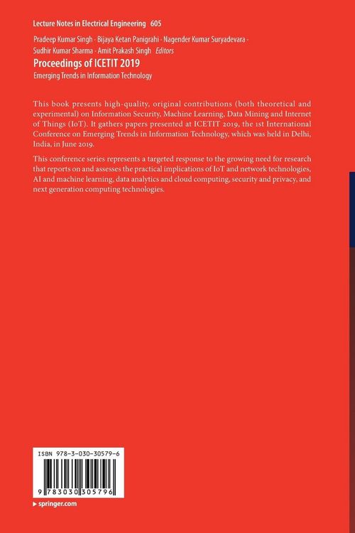 Produktbild: Proceedings of ICETIT 2019